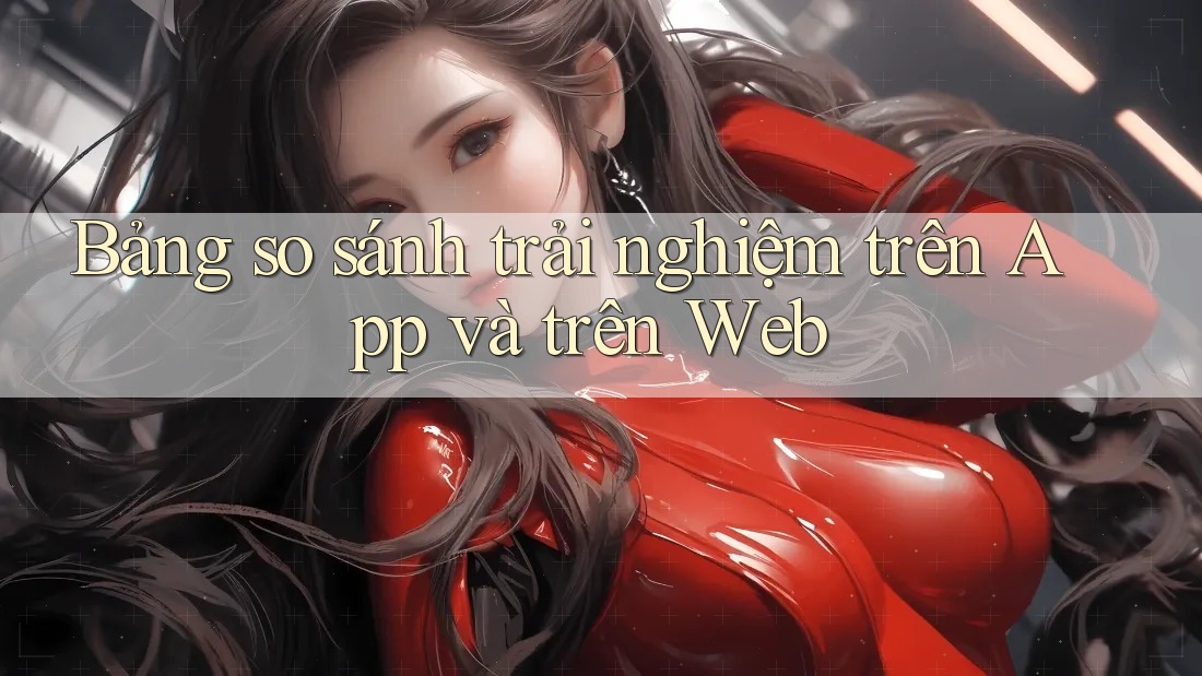 Bảng so sánh trải nghiệm trên App và trên Web